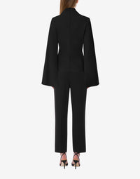 Pantalon de tailleur en cady extensible - Black