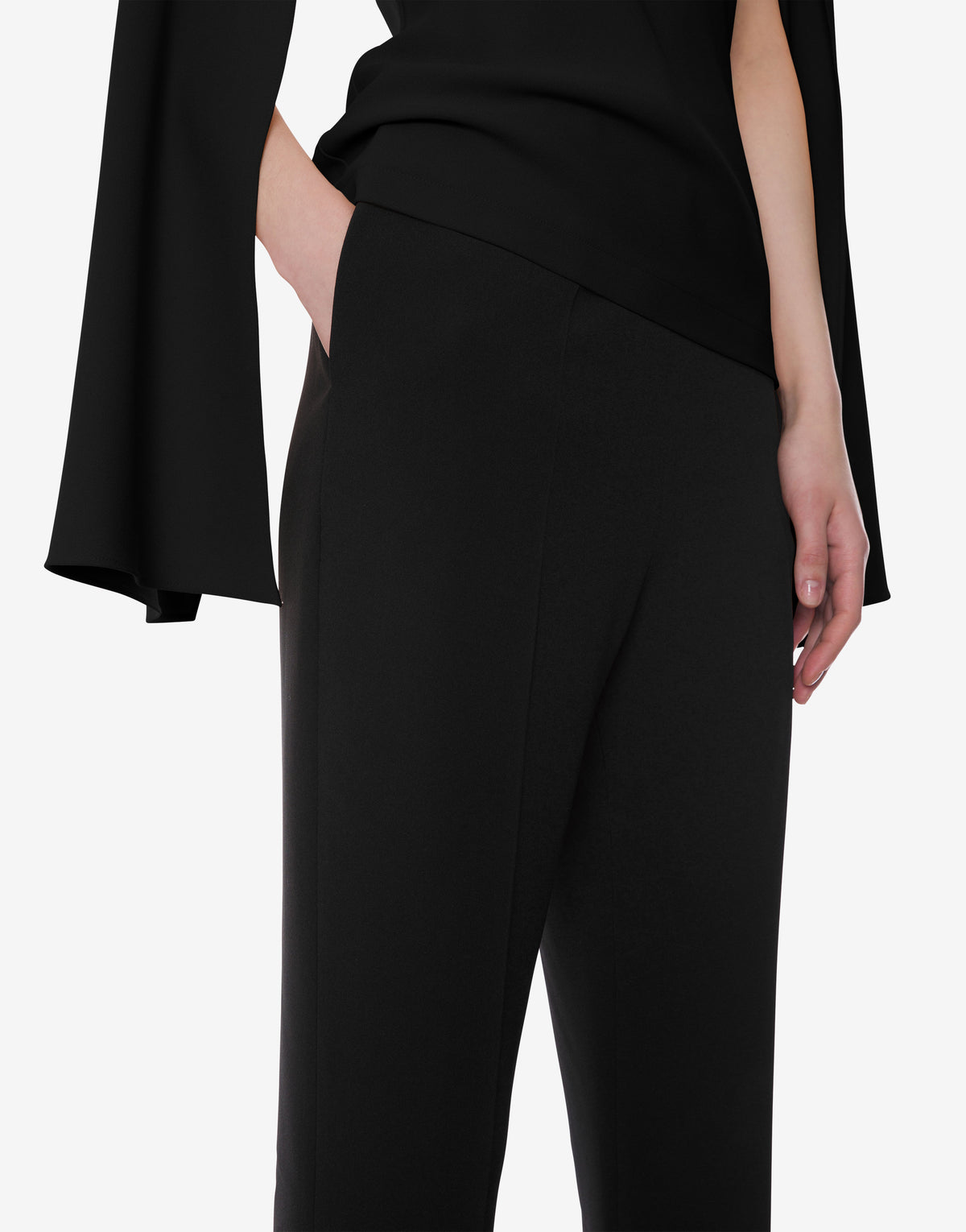 Pantalon de tailleur en cady extensible - Black