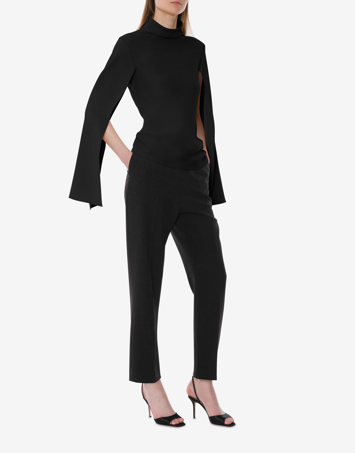 Pantalon de tailleur en cady extensible - Black