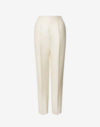 Pantalon de costume en laine et soie - Ivory