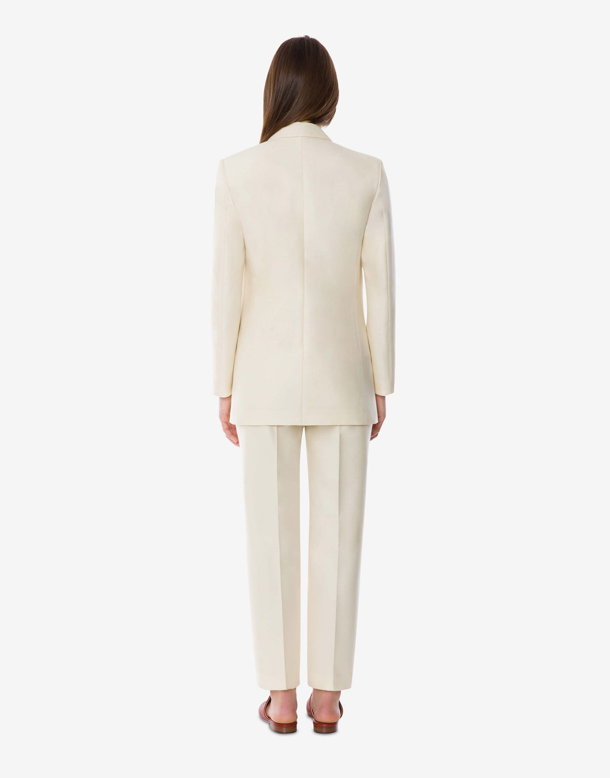 Pantalon de costume en laine et soie - Ivory