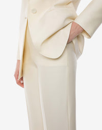 Pantalon de costume en laine et soie - Ivory