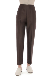 Pantalon de costume en laine et soie - Brown