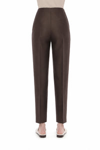 Pantalon de costume en laine et soie - Brown