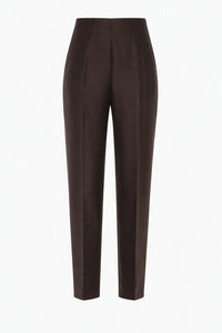 Pantalon de costume en laine et soie - Brown