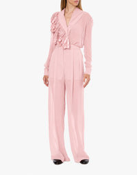 Pantalon large en georgette - Pink