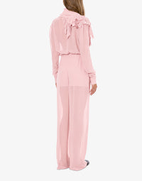 Pantalon large en georgette - Pink