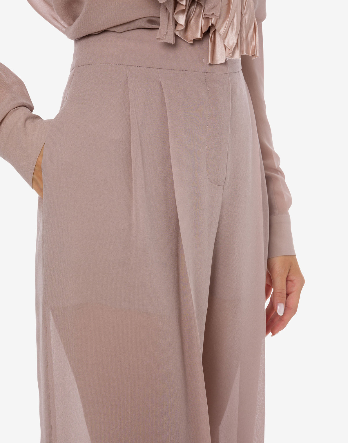 Pantalon large en georgette - Grey