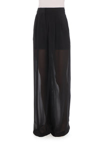 Pantalon large en georgette - Black