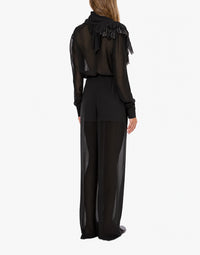 Pantalon large en georgette - Black