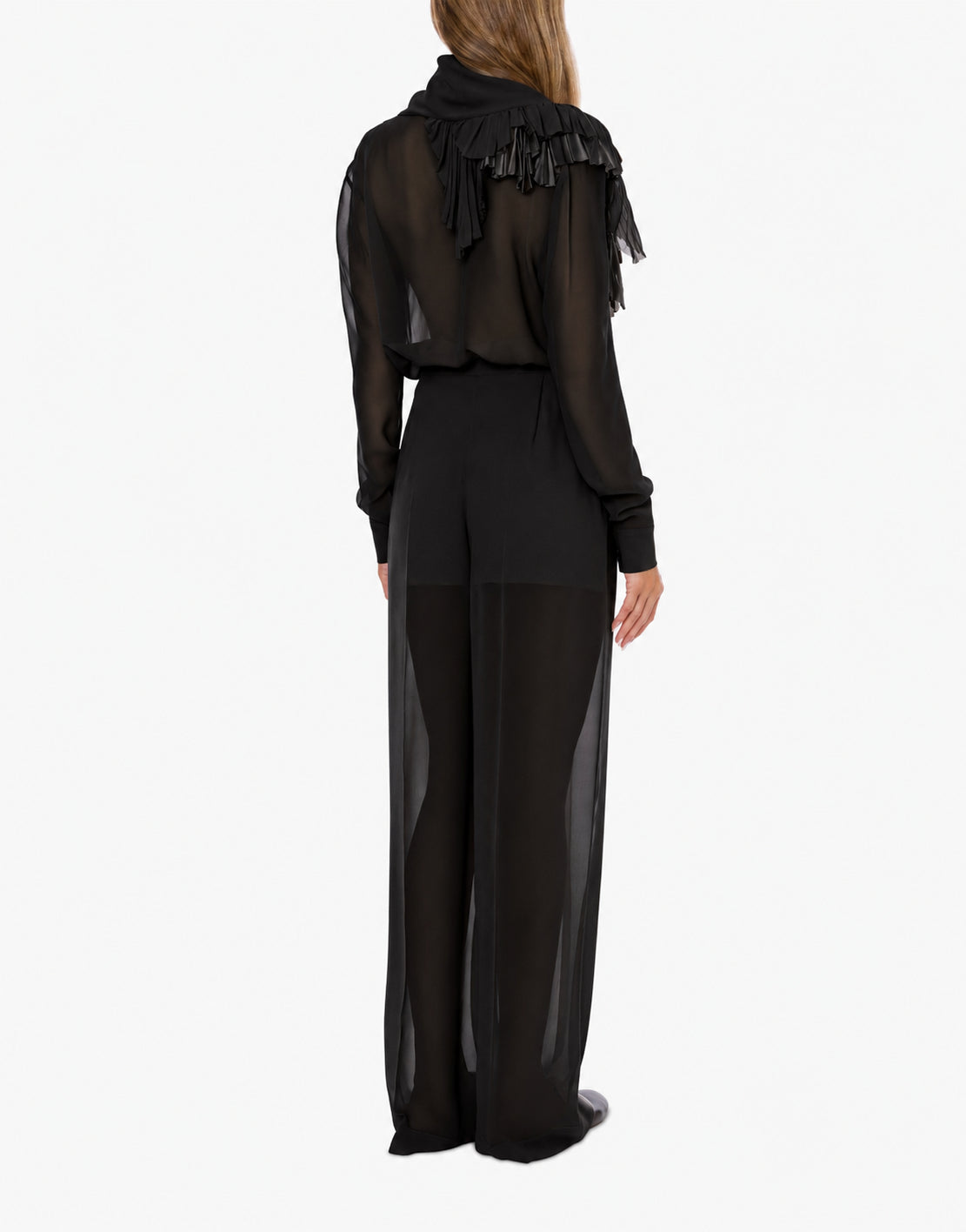Pantalon large en georgette - Black
