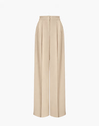Pantalon en cady stretch fluide - Beige