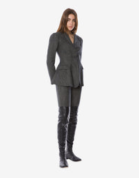 Pantalon slim en laine stretch - Black
