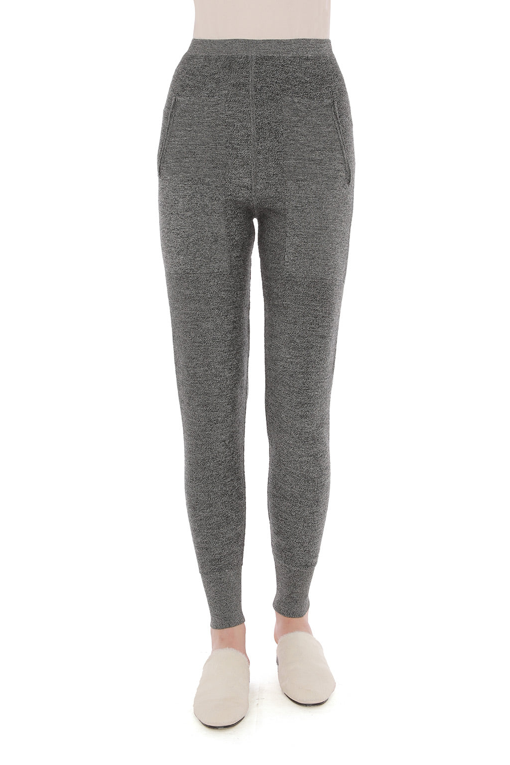 Pantalon Ajusté en Maille - Black