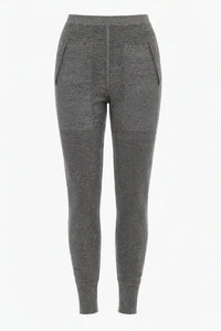 Pantalon Ajusté en Maille - Black