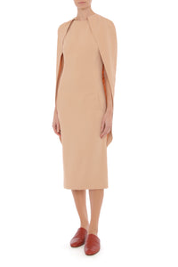 Robe cape en cady stretch - Beige