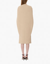 Robe cape en cady stretch - Beige