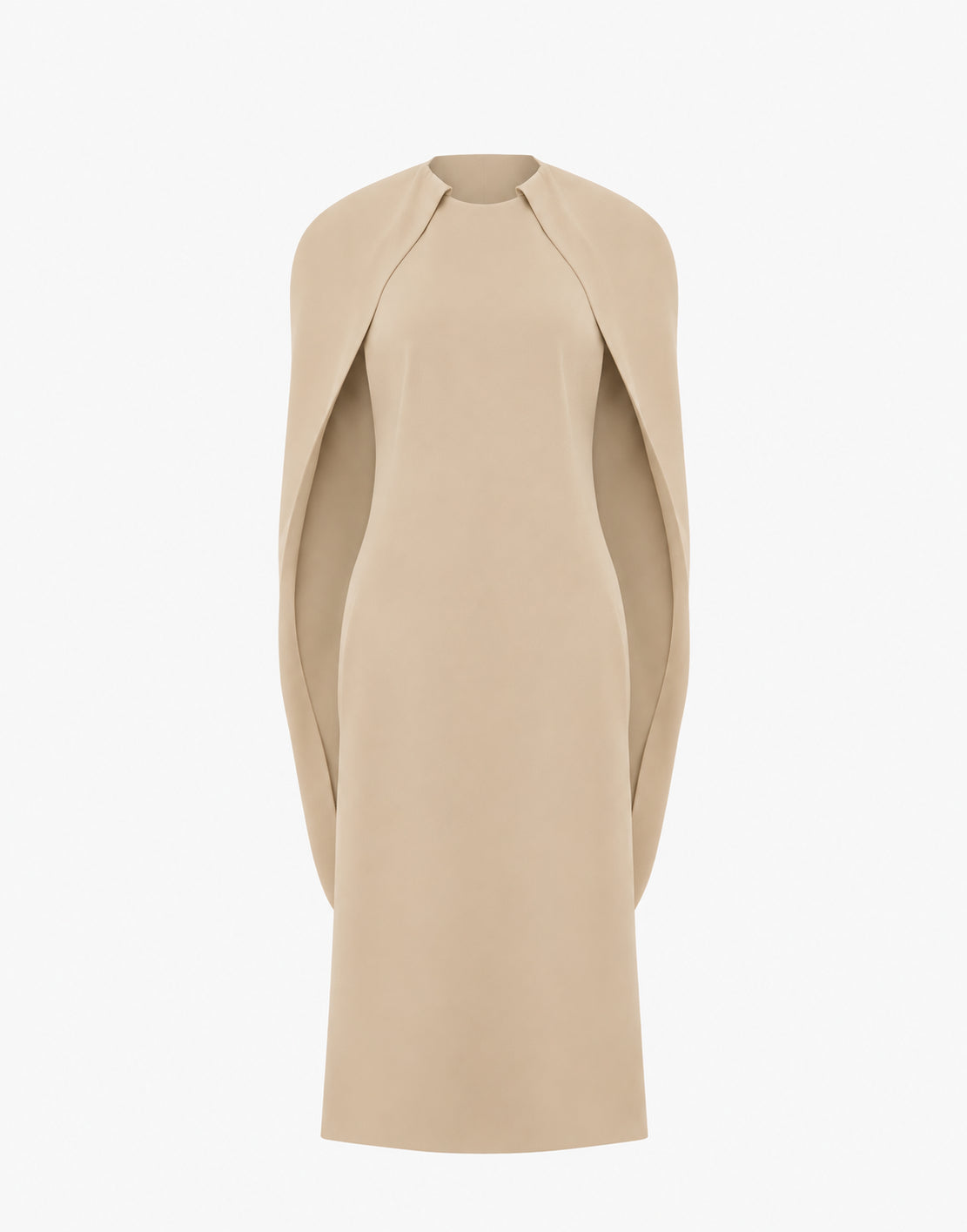 Robe cape en cady stretch - Beige