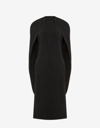 Robe cape en cady stretch - Black