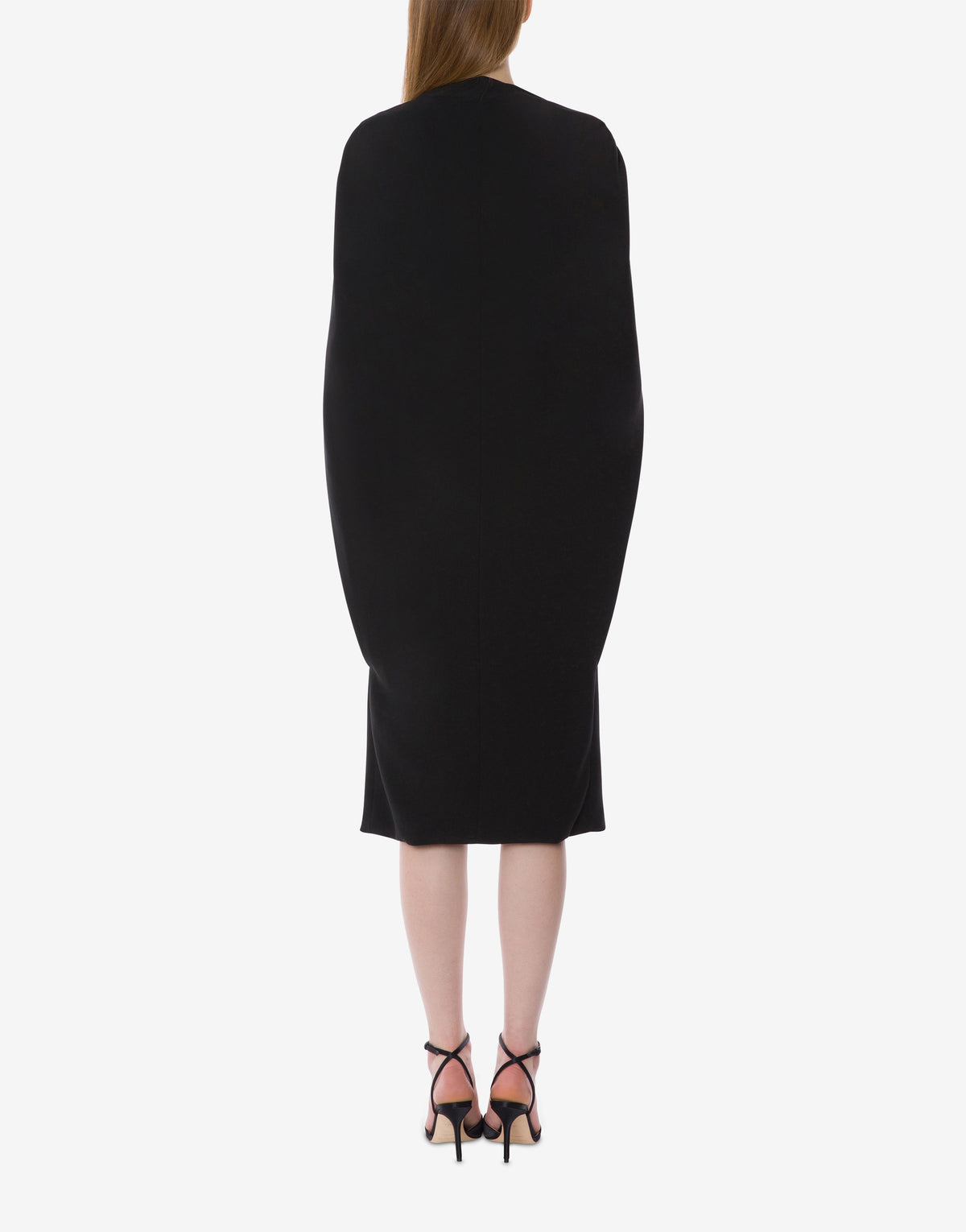 Robe cape en cady stretch - Black