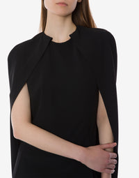 Robe cape en cady stretch - Black