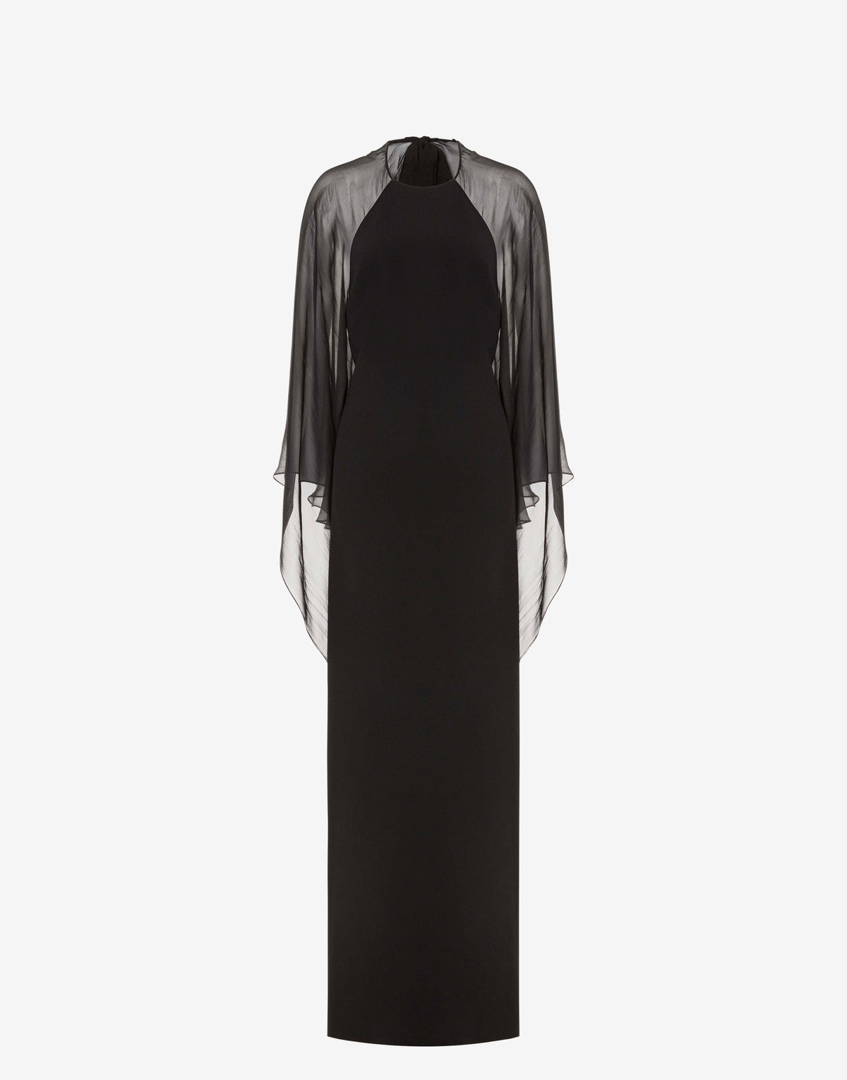 Robe de soirée avec manches en mousseline de soie - Black