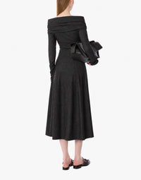 Robe drapée en laine stretch - Grey