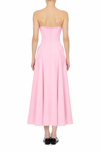 Robe de soirée en cady extensible sans manches - Pink