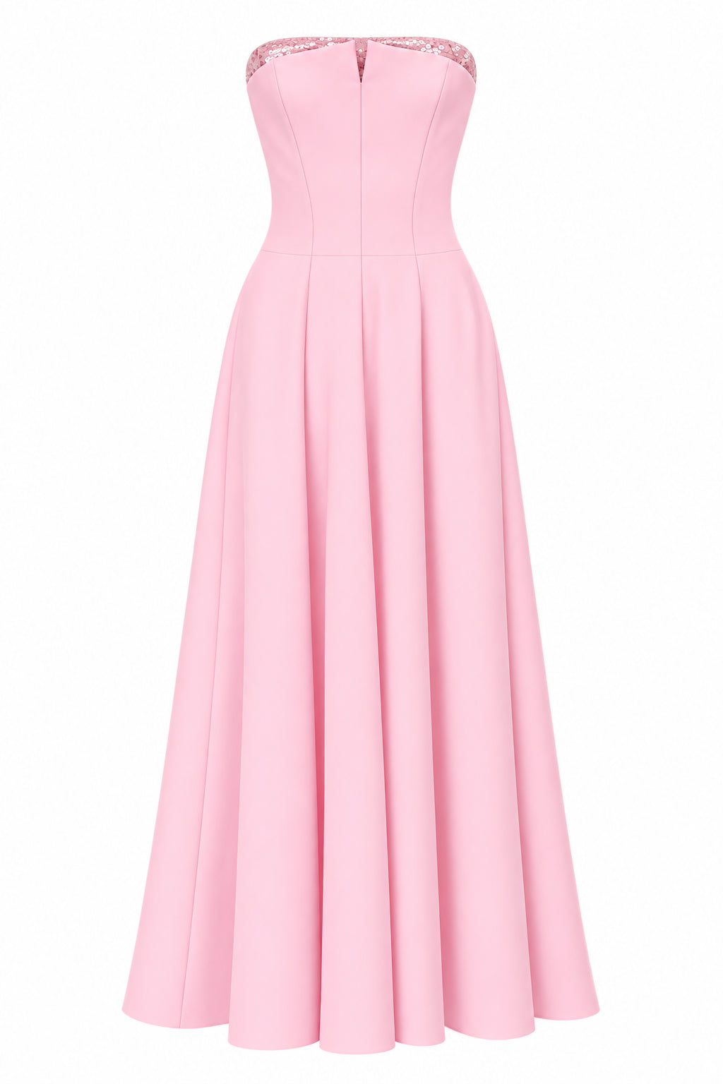 Robe de soirée en cady extensible sans manches - Pink