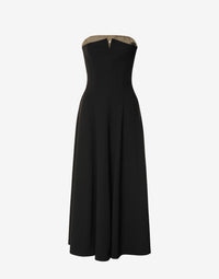 Robe de soirée en cady extensible sans manches - Black