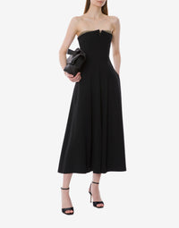 Robe de soirée en cady extensible sans manches - Black