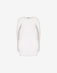 Mini robe cape en cady stretch - White