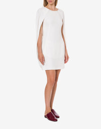 Mini robe cape en cady stretch - White