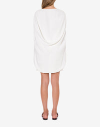 Mini robe cape en cady stretch - White