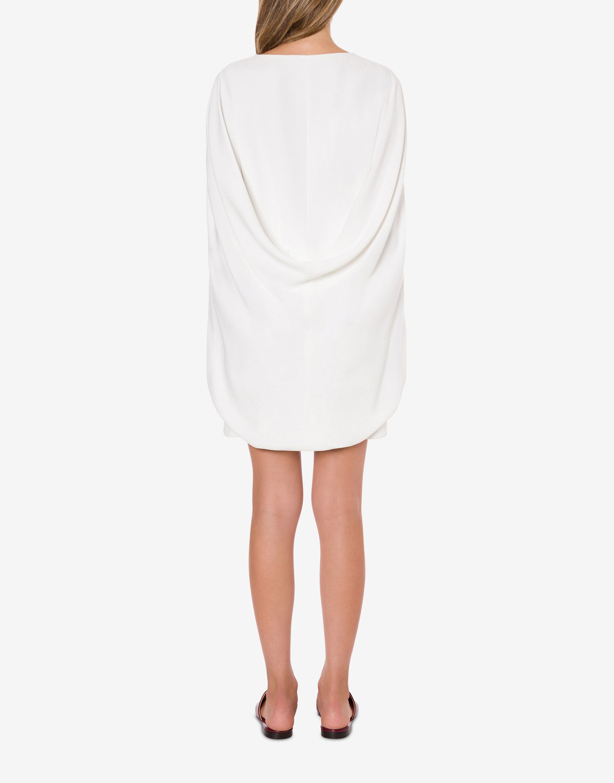 Mini robe cape en cady stretch - White
