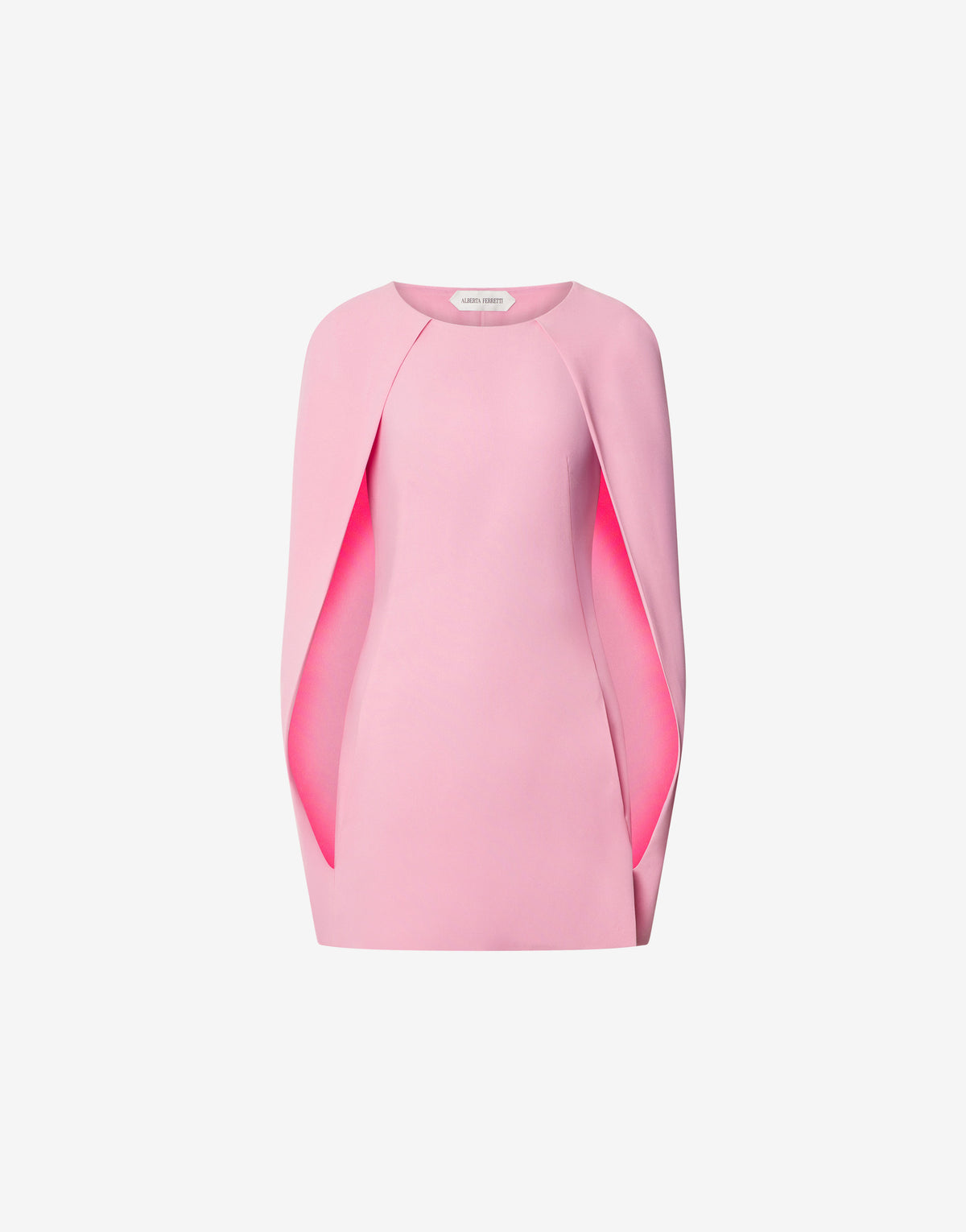 Mini robe cape en cady stretch - Pink