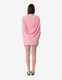 Mini robe cape en cady stretch - Pink