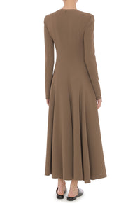 Robe Longue Ornée de Motifs Floraux - Brown