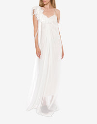 Robe en mousseline de soie - White