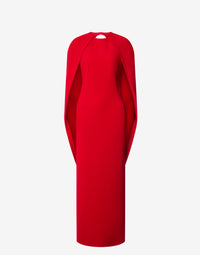 Robe cape en cady stretch - Red