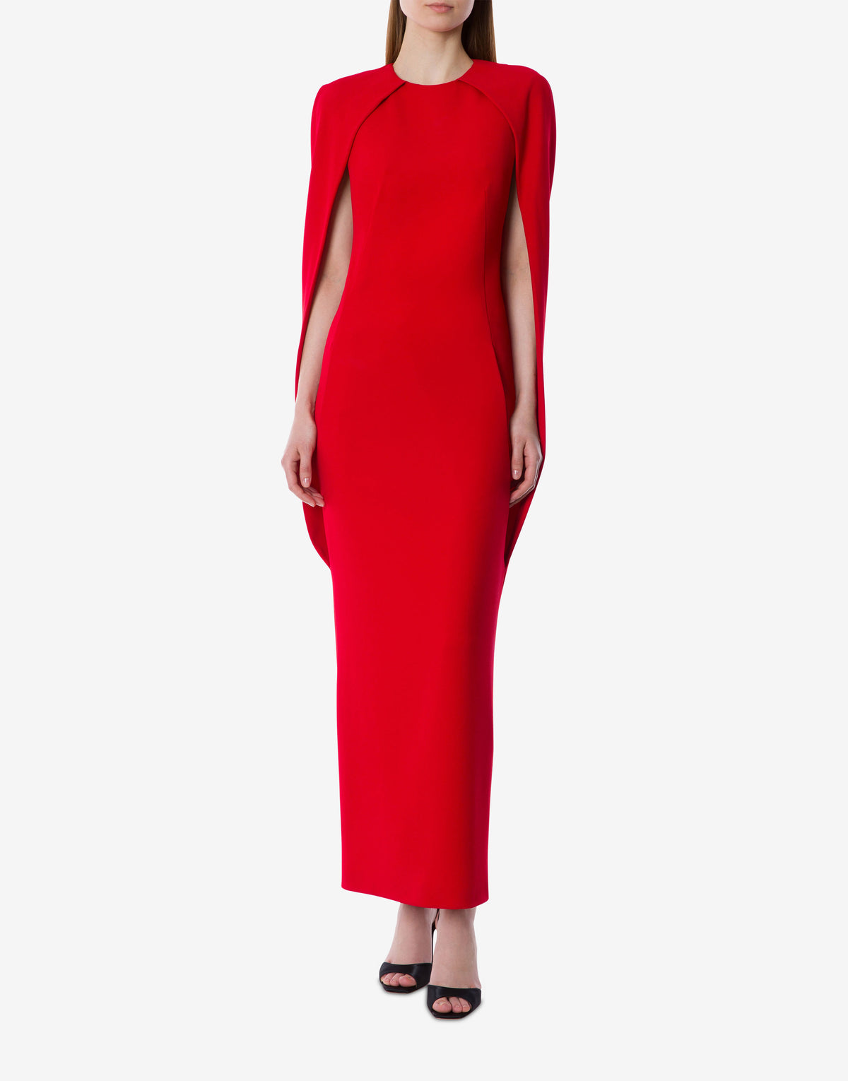 Robe cape en cady stretch - Red