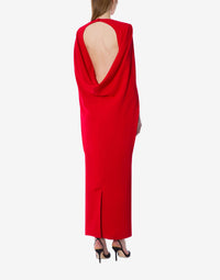 Robe cape en cady stretch - Red
