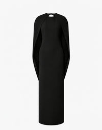 Robe cape en cady stretch - Black