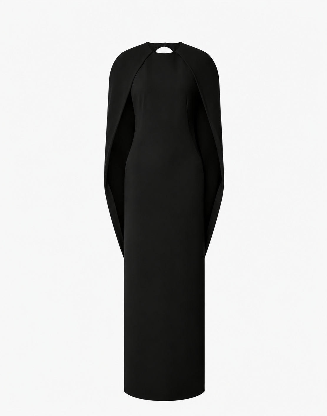 Robe cape en cady stretch - Black