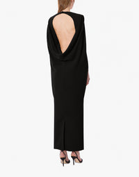 Robe cape en cady stretch - Black