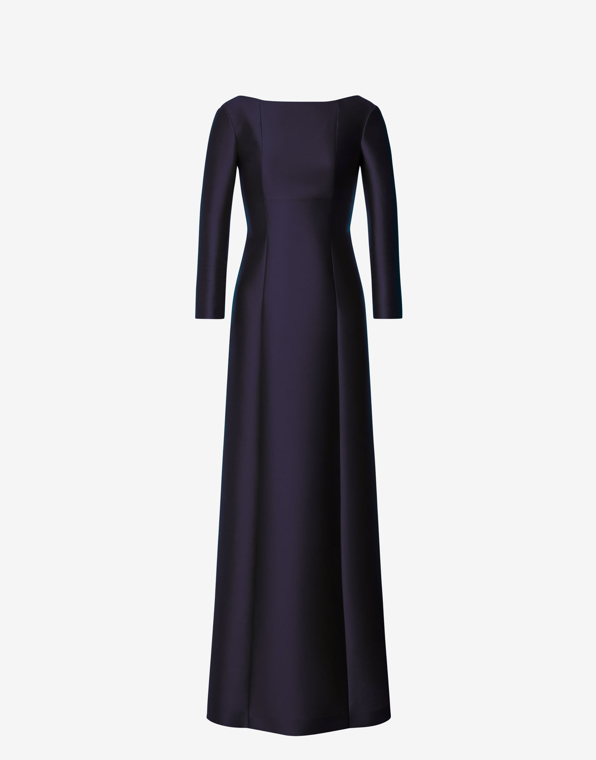 Robe du soir à manches longues en mikado - Blue
