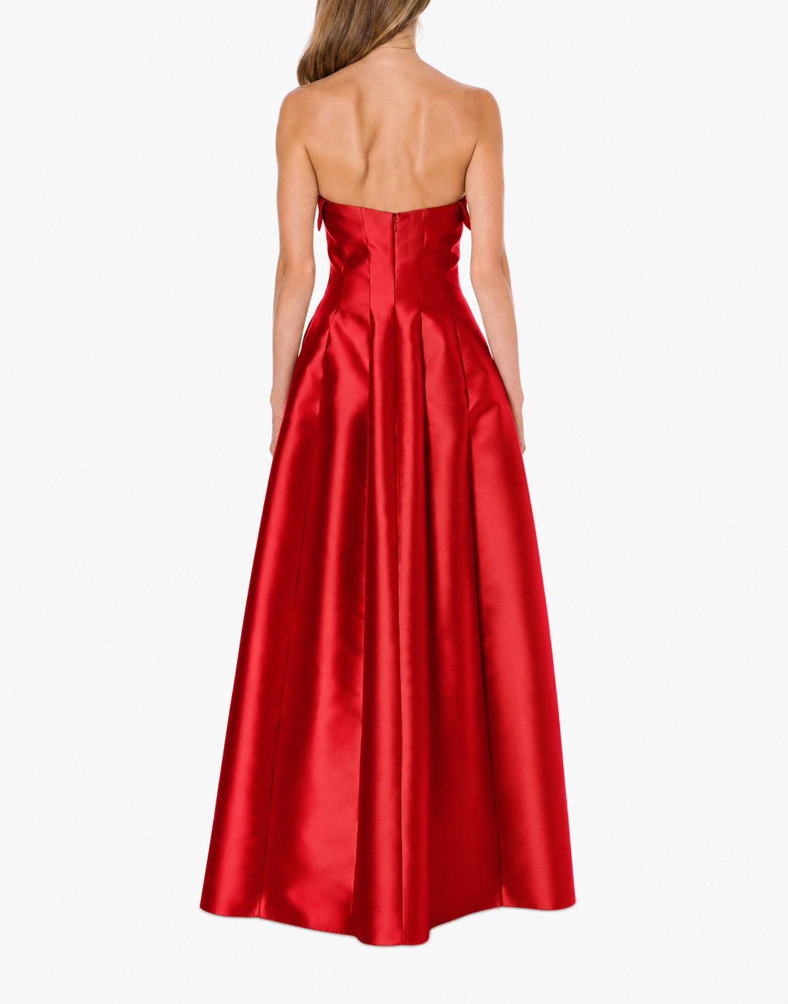Robe de soirée mikado sans manches - Red