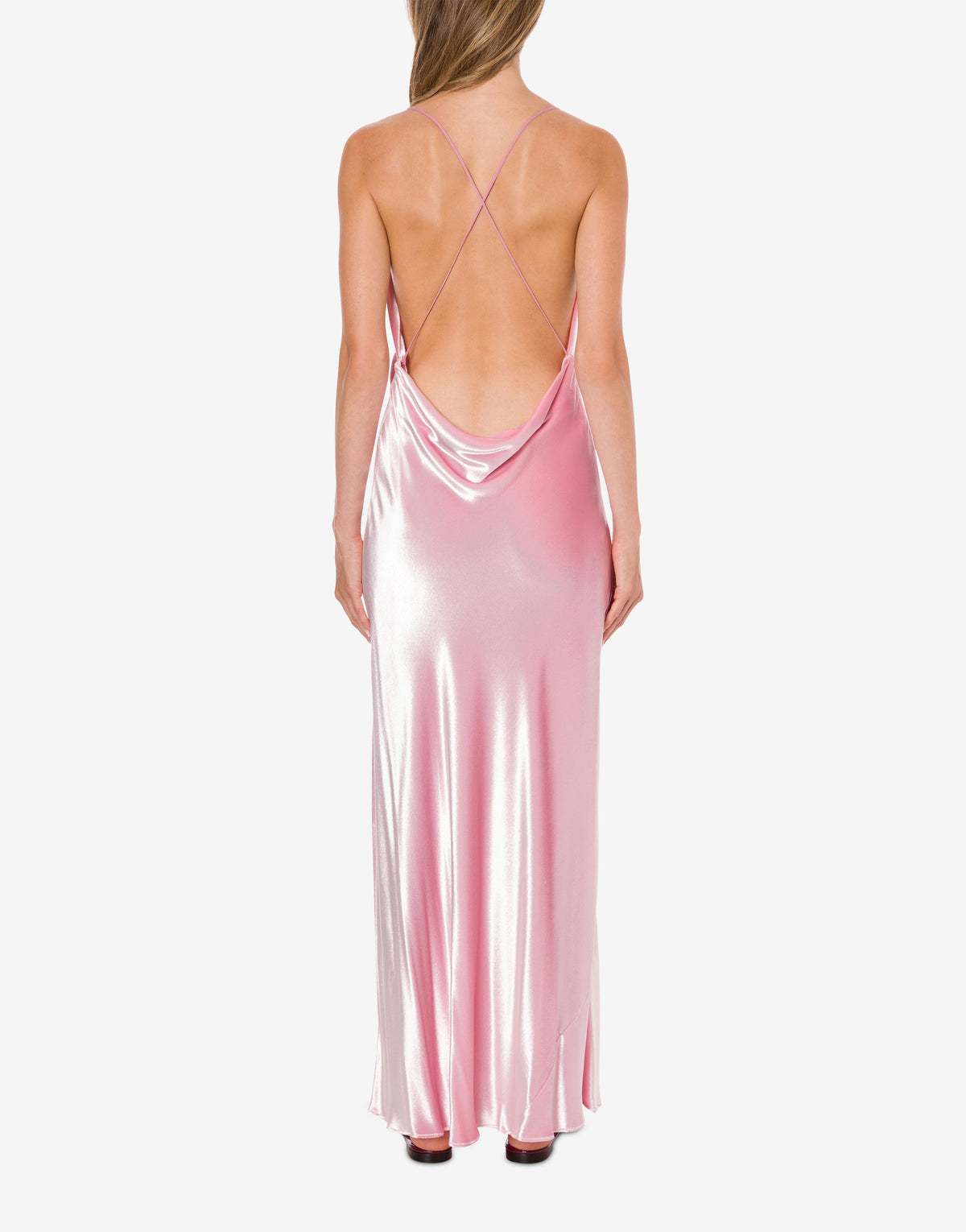 Robe de soirée en velours sans manches - Pink