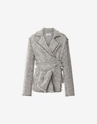 Veste enveloppante à chevrons - Ivory