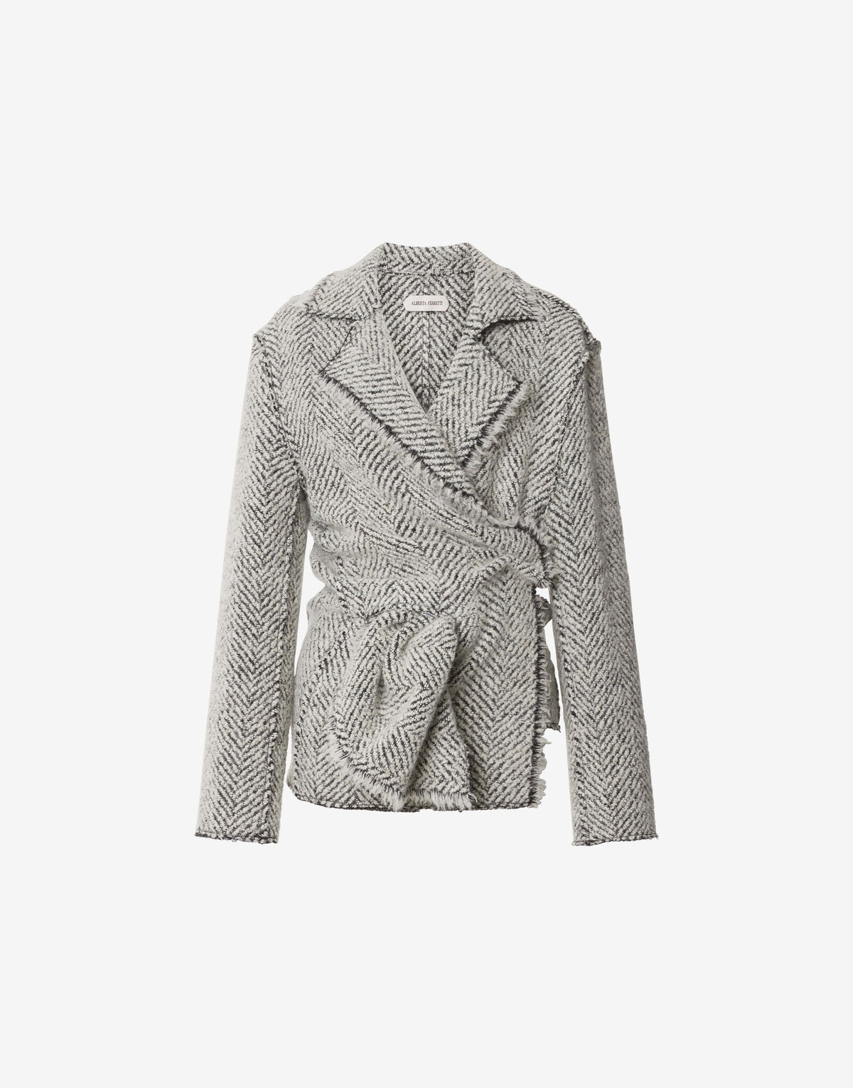 Veste enveloppante à chevrons - Ivory